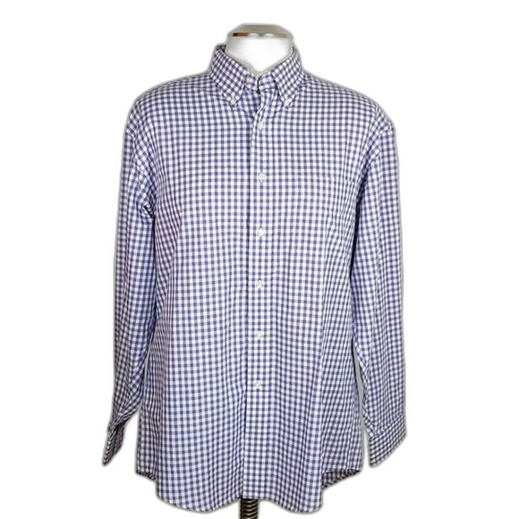 Brooks Brothers Other - EUC Y2K Brooks Brothers Relaxed Fit Purple White Gingham Cotton Shirt MEDIUM